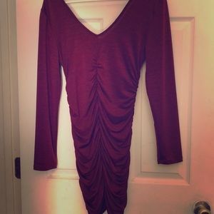 Burgundy body con dress